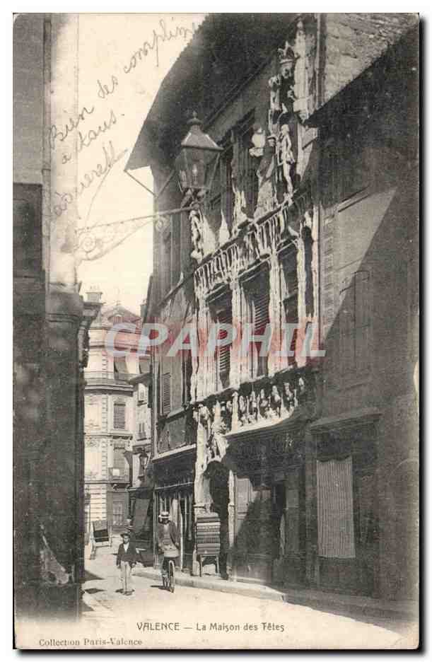 CPA Valence sur Rhone La maison des tetes
