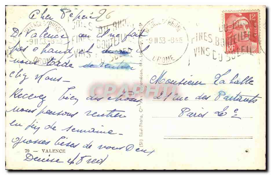 Valence — Souvenir de Valence — CPAPHI — Verso