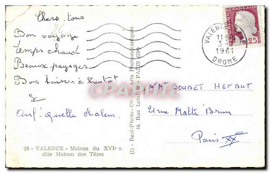 CPSM Valence Maison du 16eme dite maison des Tetes Napoleon 1er  — Rückseite