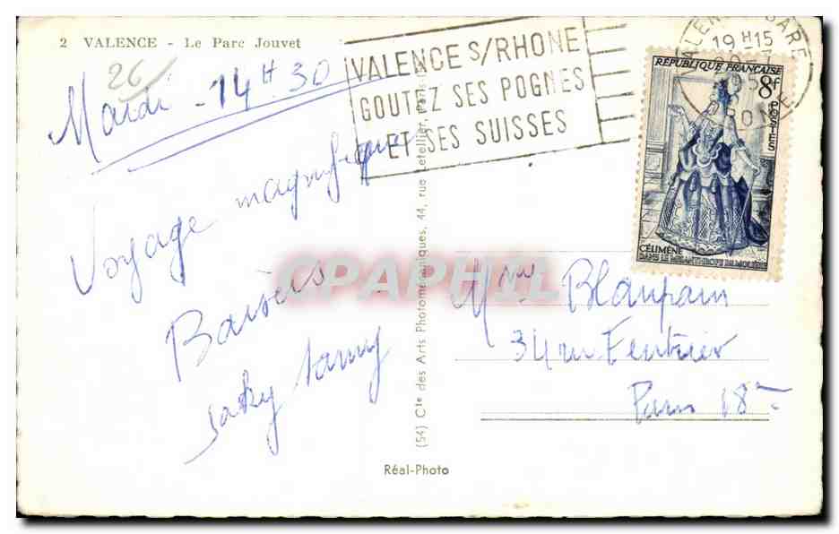 Le Parc Jouvet — Valence — Réal-Photo — Verso