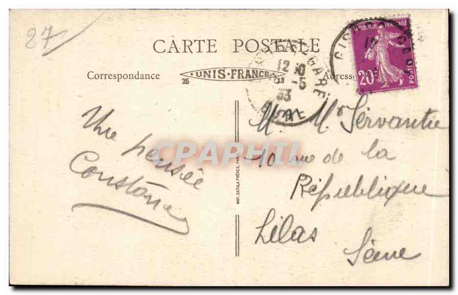 CPA Gisors Porte du Banneton Vue interieure du jardin — Rückseite