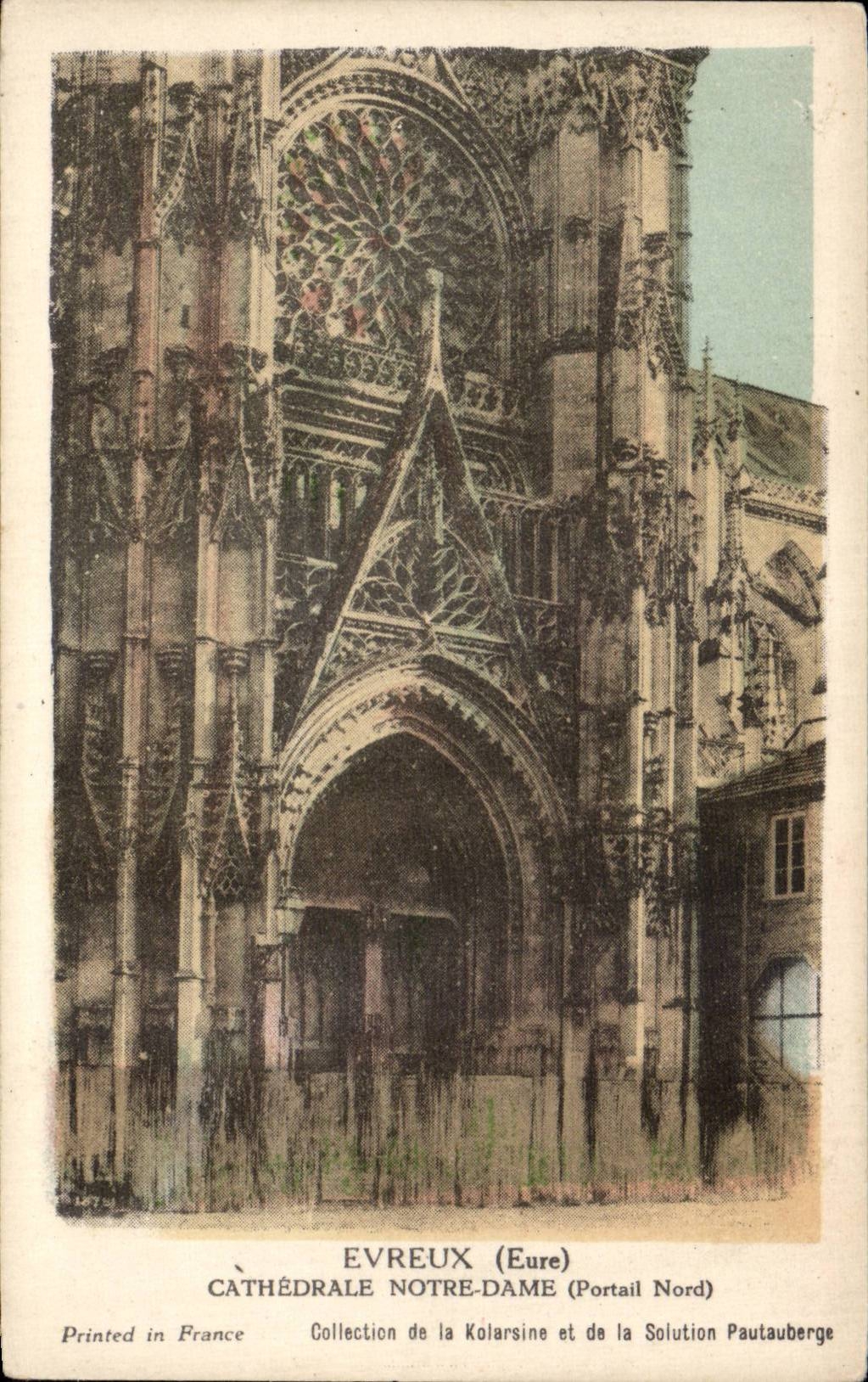 CPA Evreux Cathedrale Notre Dame Portail Nord