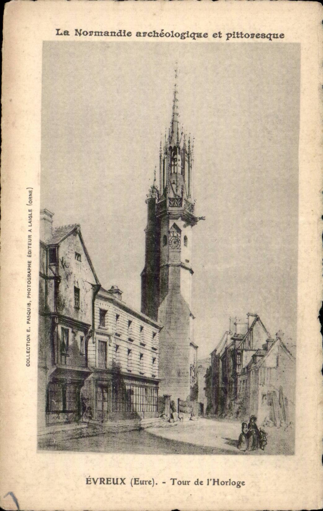 CPA Evreux Tour de l'horloge