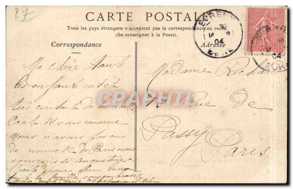 CPA Evreux Le palais de justice — Rückseite