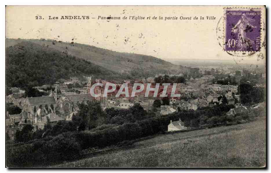 Les ANDELYS — Panorama de l'Église et de la partie Ouest de la Ville — Édition Artistique C.M., Paris
