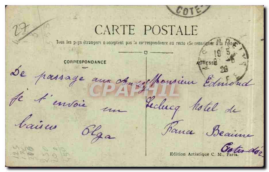 Les ANDELYS — Panorama de l'Église et de la partie Ouest de la Ville — Édition Artistique C.M., Paris — Reverso