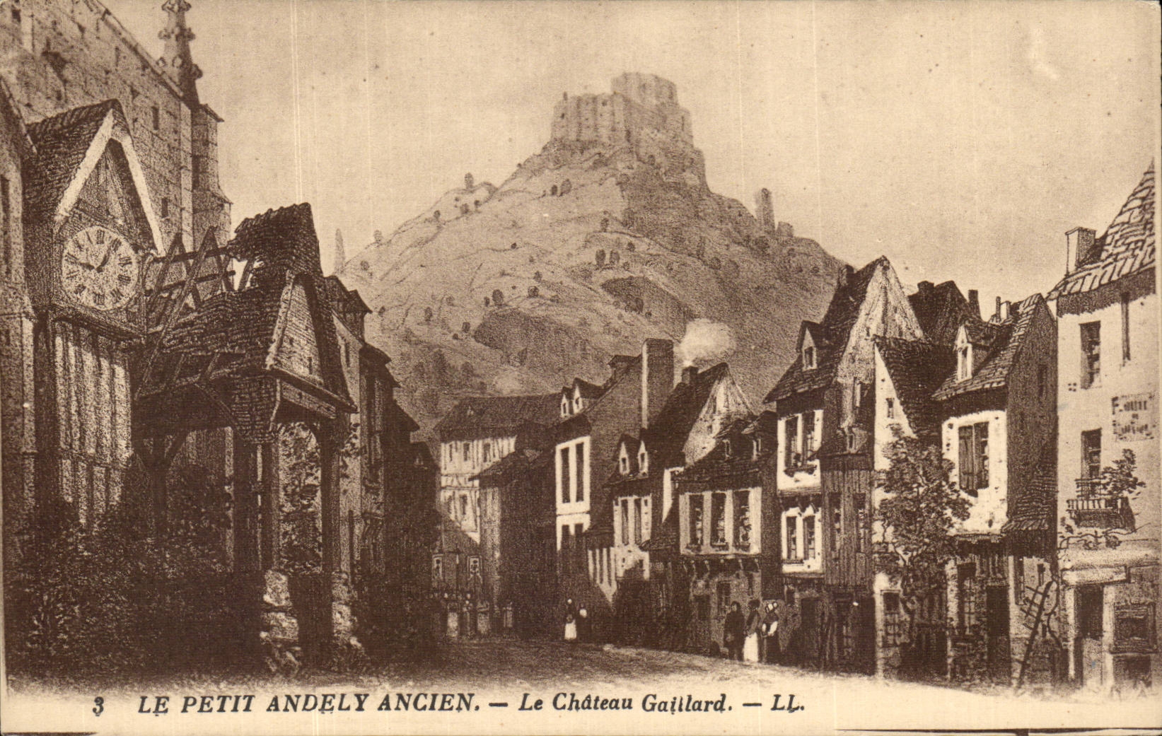 CPA Les Andelys Le Petit Andely ancien Le chateau Gaillard