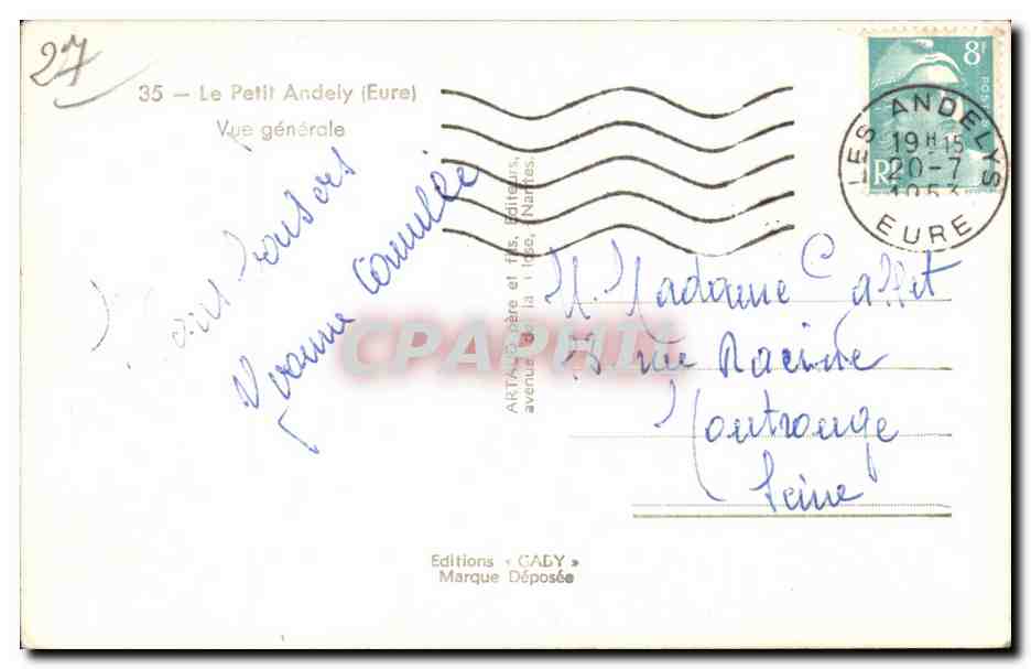 CPSM Les Andelys Le petit Andely Vue generale — Rückseite