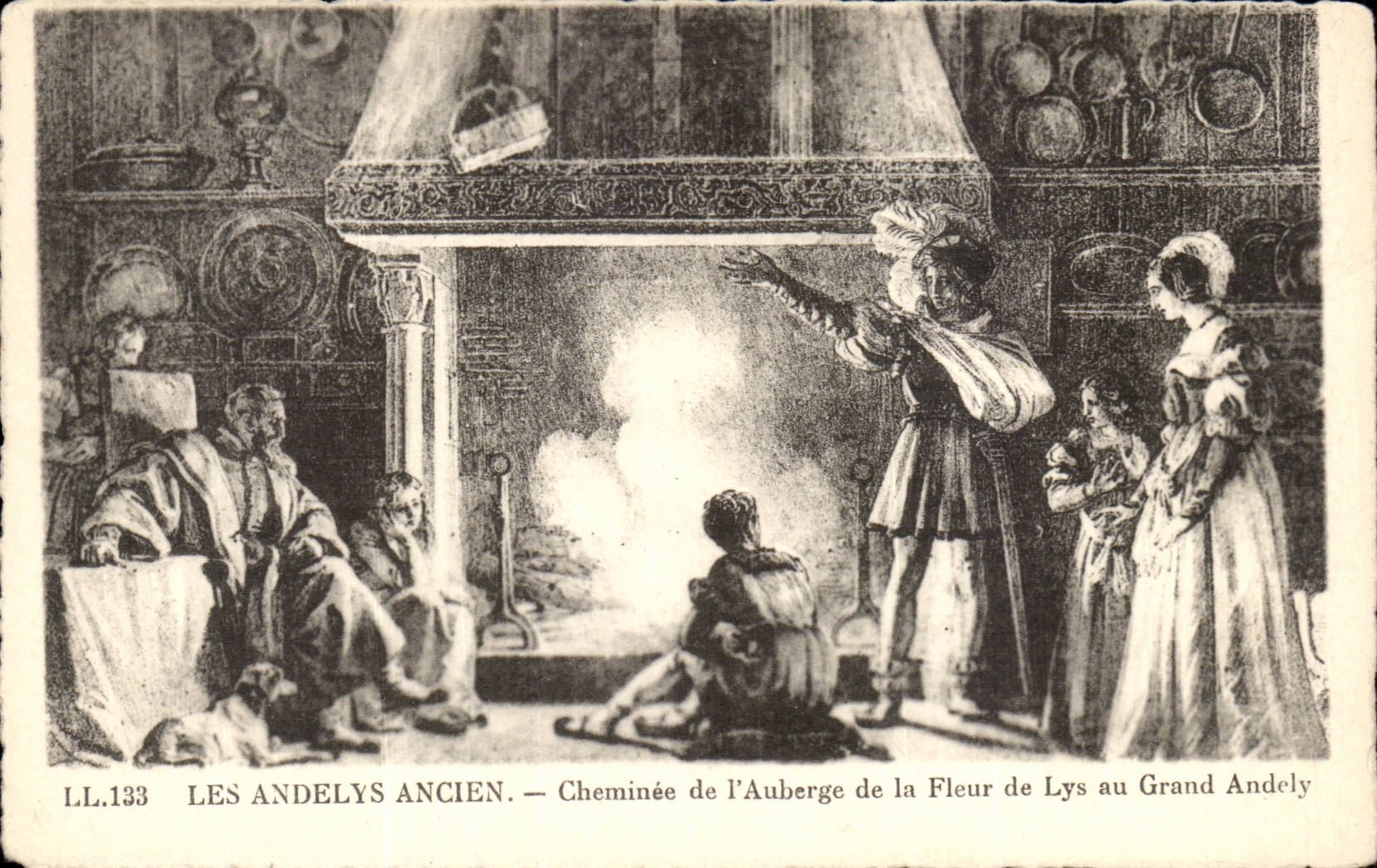 Les Andelys Ancien — Cheminée de l'Auberge de la Fleur de Lys au Grand Andely — LL.133