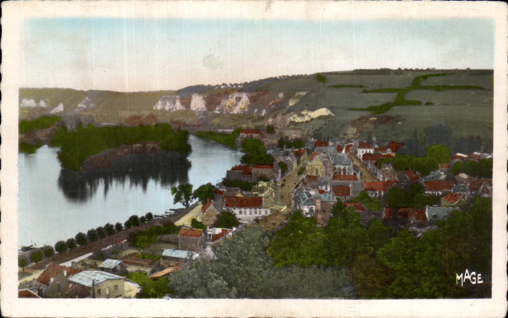 Les Andelys — Vue générale sur la Vallée de la Seine — Édition Photo Véritable