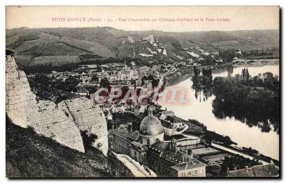 Petit-Andely (Eure) — Vue d'ensemble sur Château-Gaillard et le Petit-Andely — Éditeur : L. Thévenin, Nevers