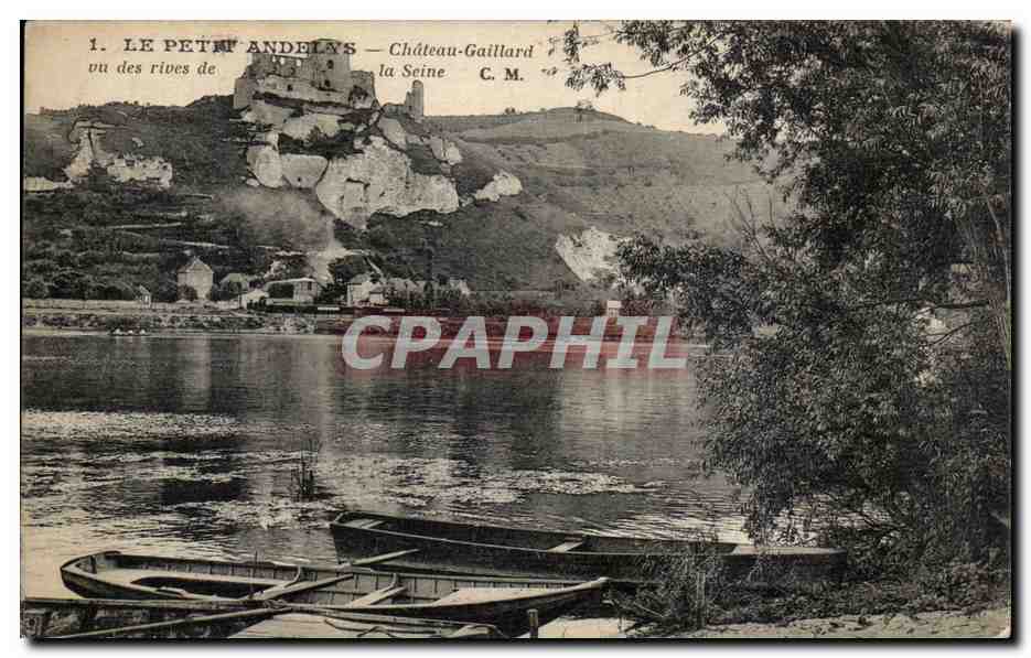 CPA Le petit Andely Chateau Gaillard vu des rives de la Seine
