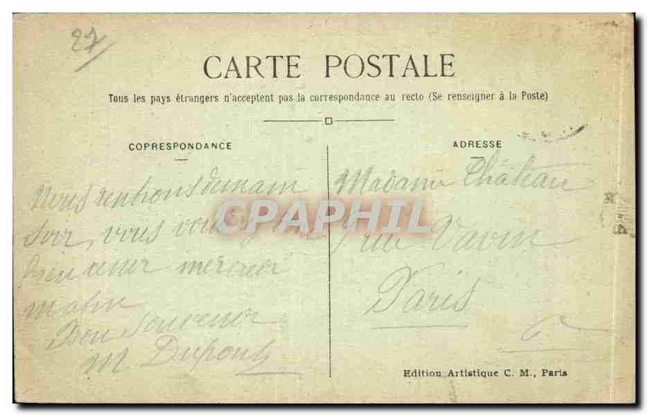 CPA Le petit Andely Chateau Gaillard vu des rives de la Seine — Rückseite