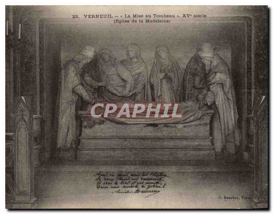 Verneuil — La Mise au Tombeau, XVe siècle — (Église de la Madeleine) — G. Boucher, Verneuil (Dép.)