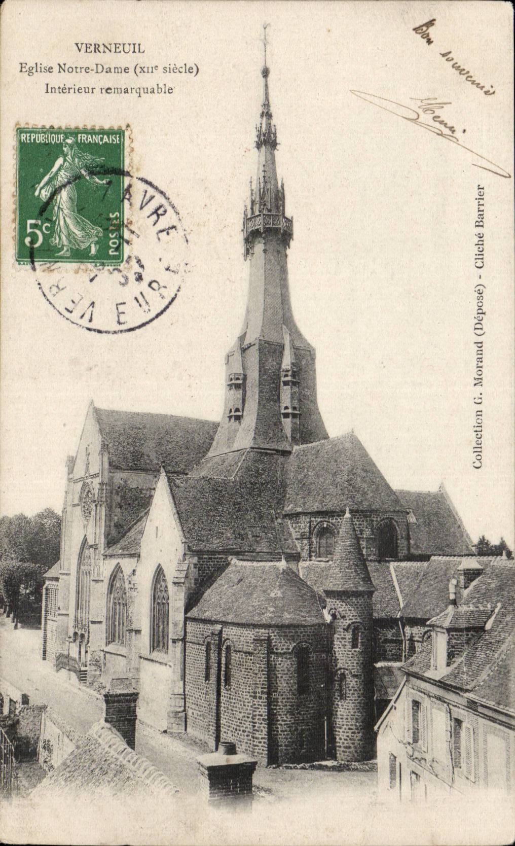 Verneuil - Église Notre-Dame (xiième siècle) — Intérieur remarquable — Cliché déposé G. Morand