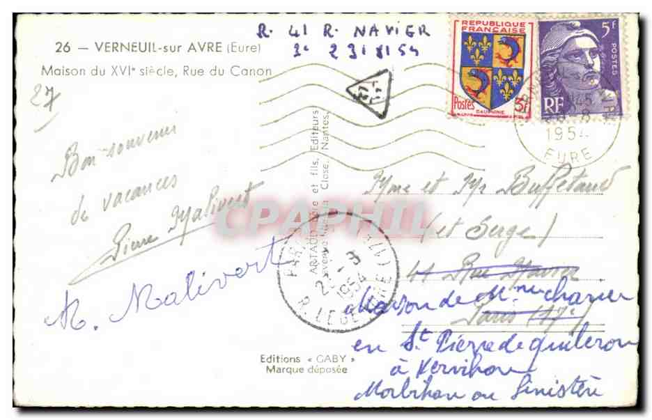 Maison du XVIe siècle — Rue du Canon — Éditions Gaby — Verso