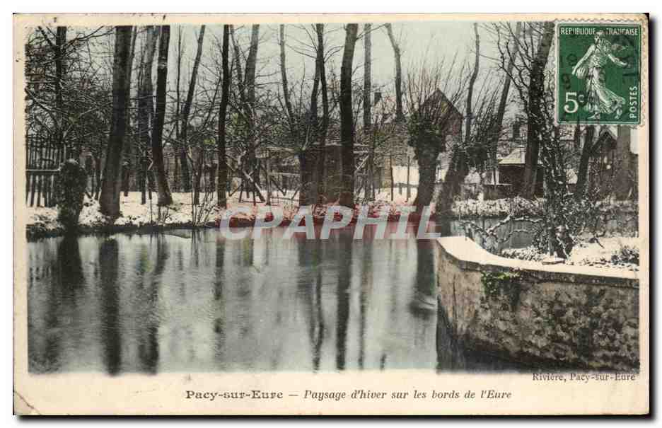 CPA Pacy sur Eure Passage d'hiver sur les bords de l'Eure