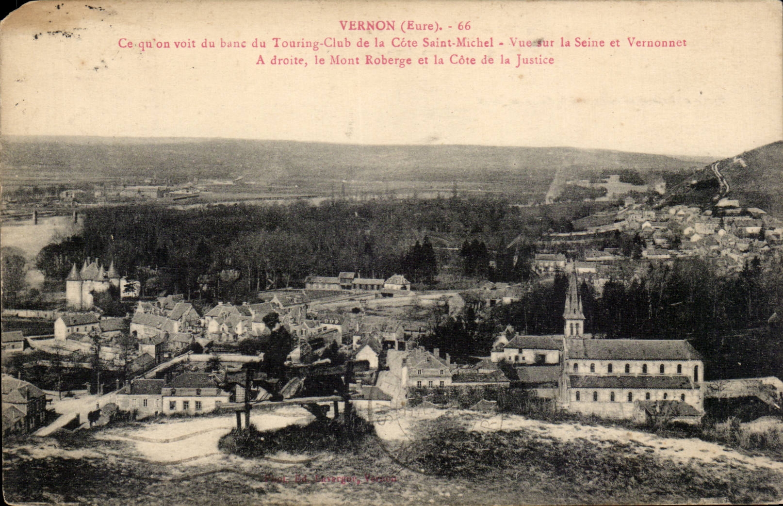 Vernon (Eure) — Vue sur la Seine et Vernonnet — Touring-Club de la Côte Saint-Michel