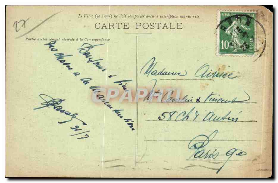 Vernon (Eure) — Vue sur la Seine et Vernonnet — Touring-Club de la Côte Saint-Michel — Rückseite