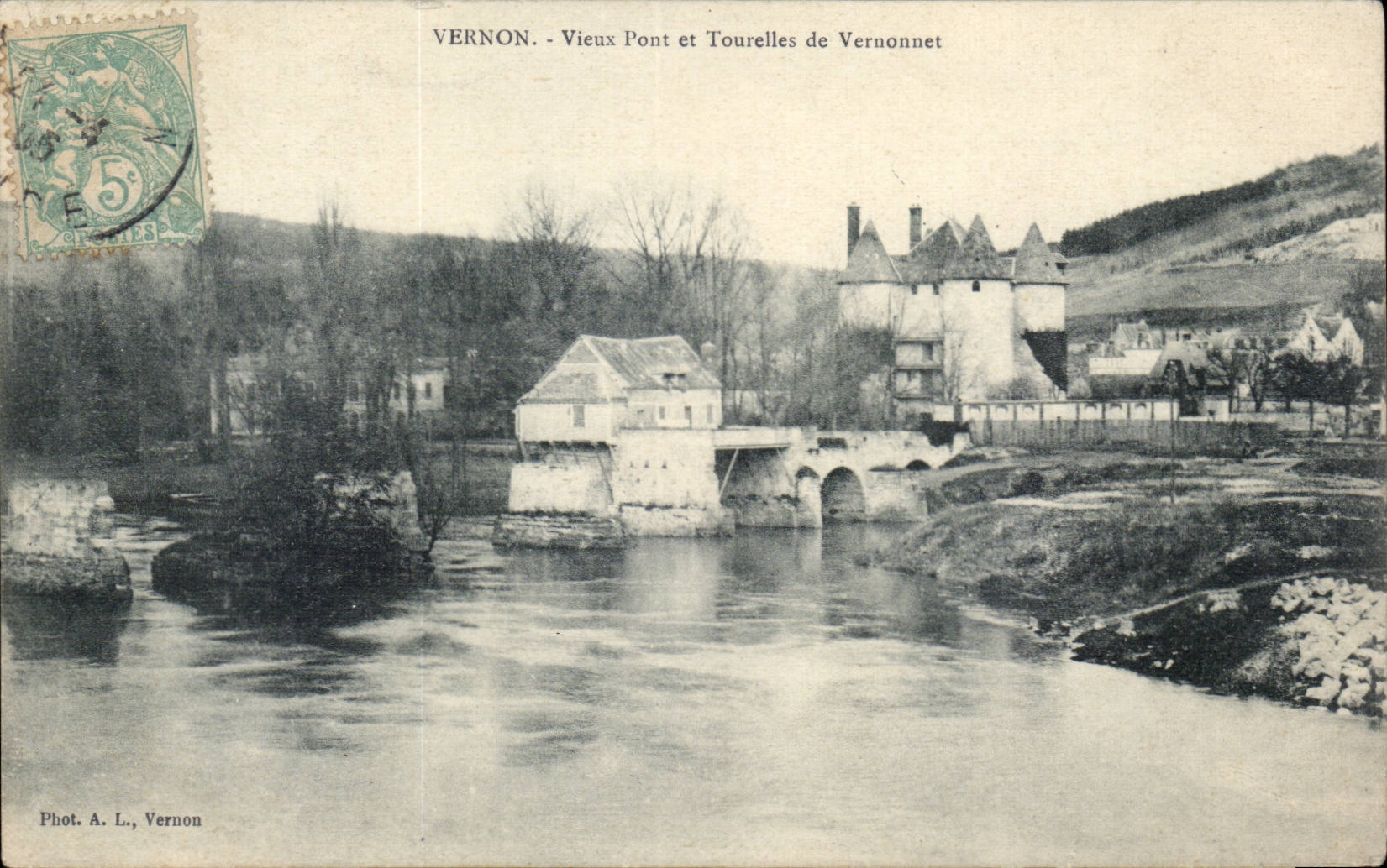 CPA Vernon Vieux pont et tourelles de Vernonnet