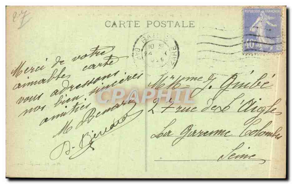 CPA Vernon Le pont l'eglise et la tour des archives — Rückseite