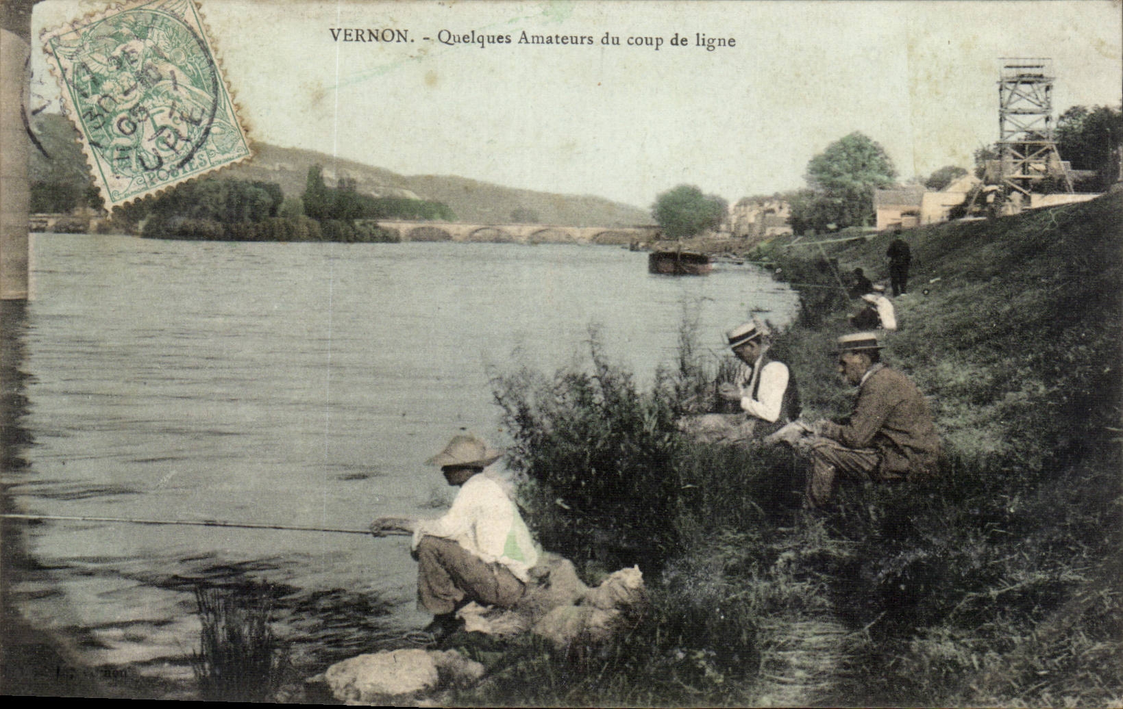 CPA Vernon Quelques amateurs du coup de ligne Peche Pecheurs
