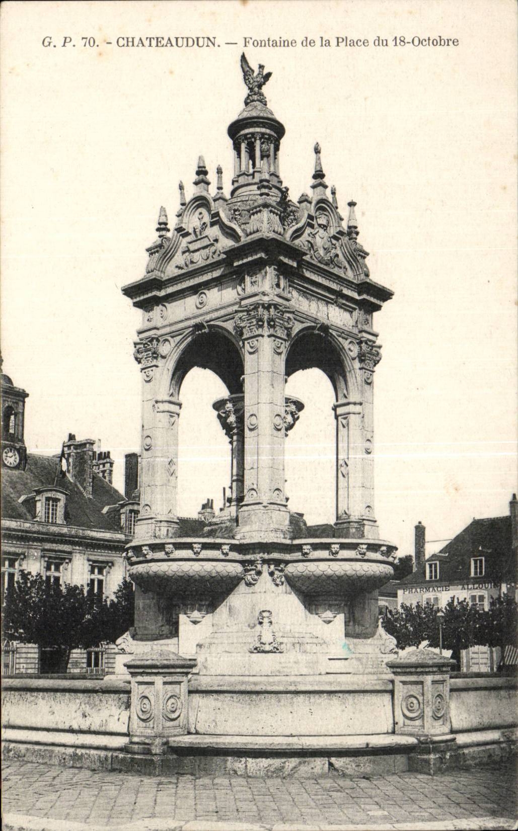 Châteaudun — Fontaine de la Place du 18-Octobre — G.P. 70