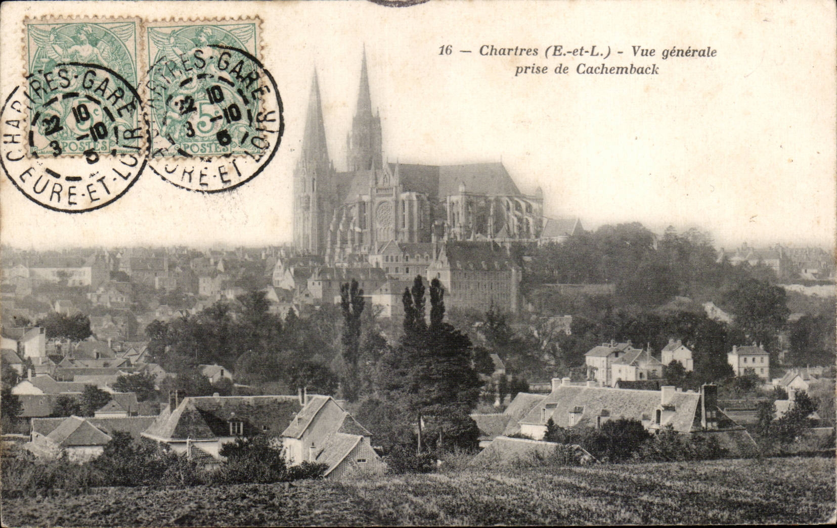 Chartres (E-et-L.) — Vue générale prise de Cachemback — A. Bourdier, imp.-édit., Versailles