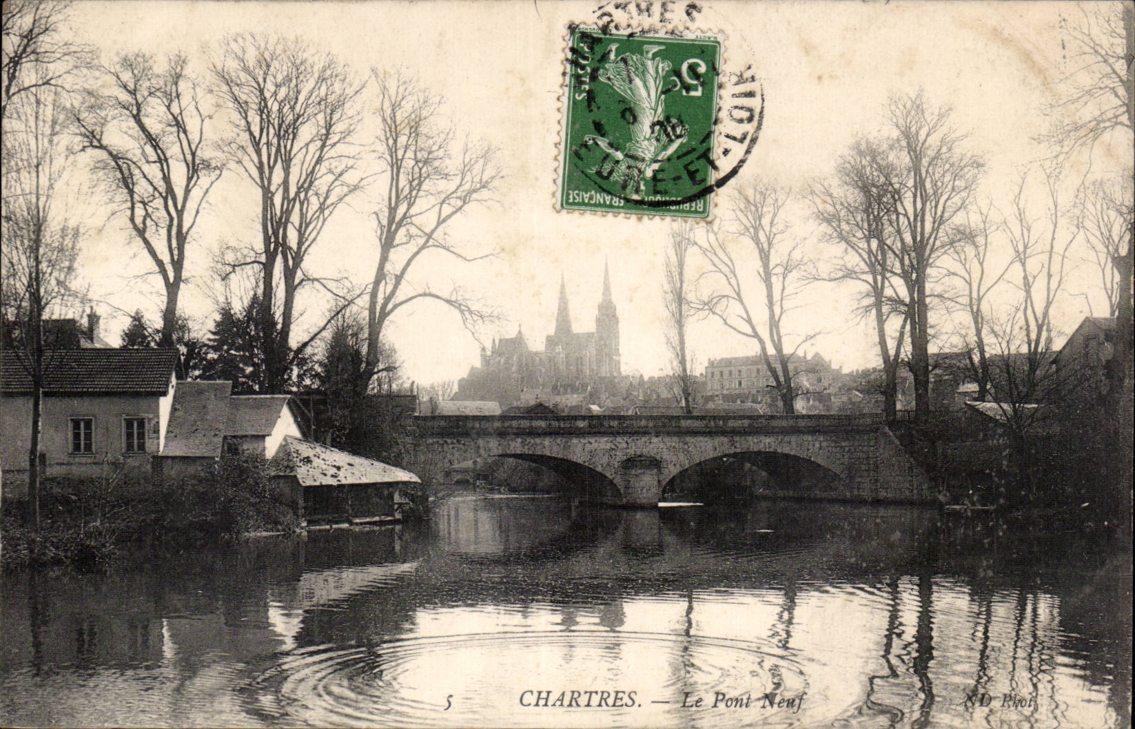 CPA Chartres Le pont neuf
