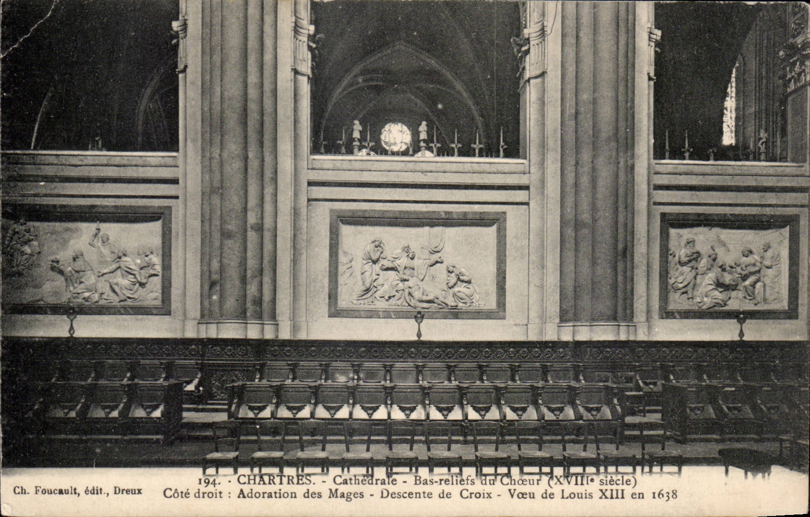 CPA Chartres CAthedrale Bas reliefs du choeur