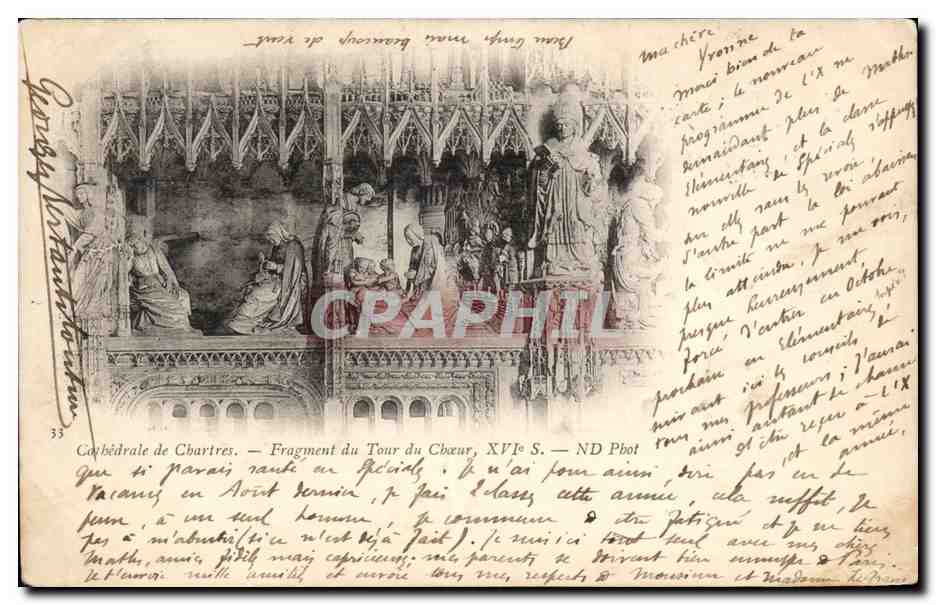 Cathédrale de Chartres — Fragment du Tour du Chœur, XVIe S. — ND Piot