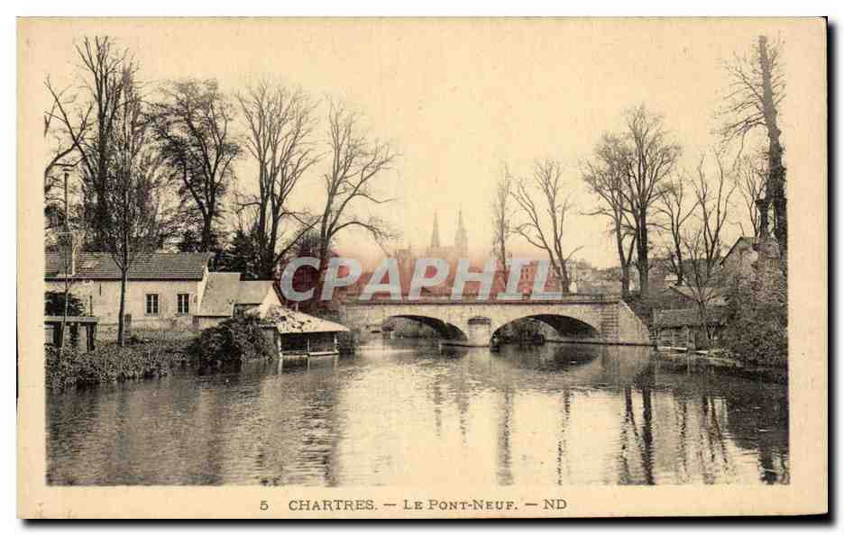 CPA Chartres Le pont neuf