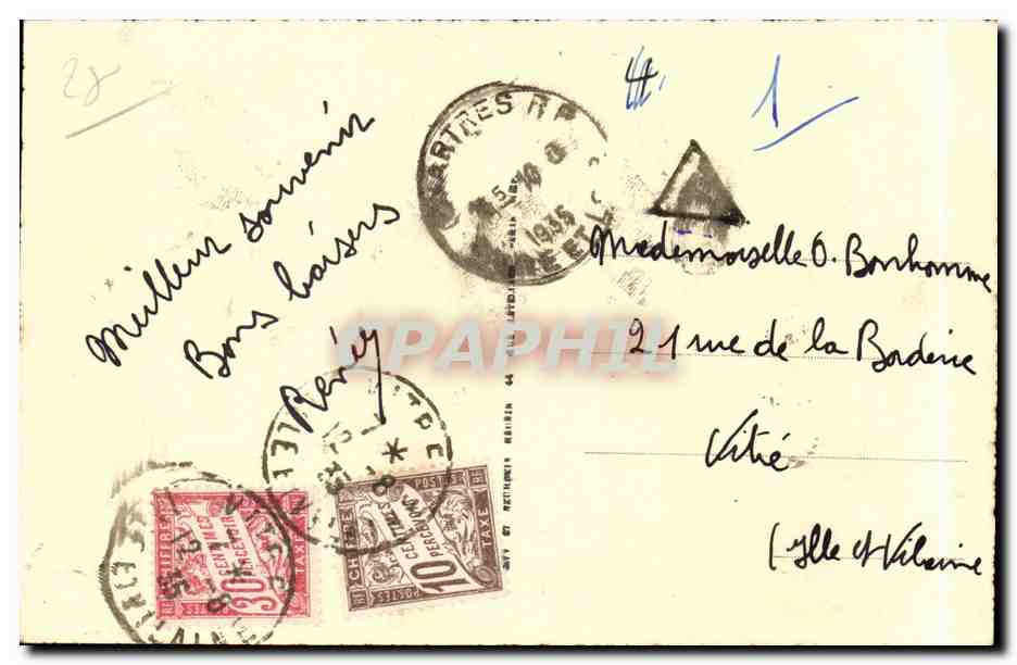 Chartres — Ansicht der Eure und des Schlosses Yvoy sowie St-Lierre — LL 263 — Rückseite