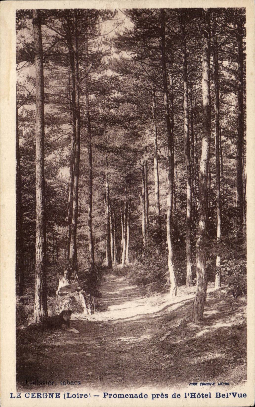 CPA Le Cergne promenade pres de l'hotel Bel'Vue