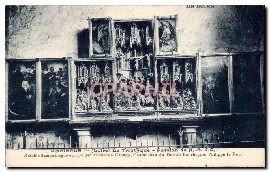Ambierghe (Loire) — Le Triptyque de la Passion — Rétable flamand daté de 1476