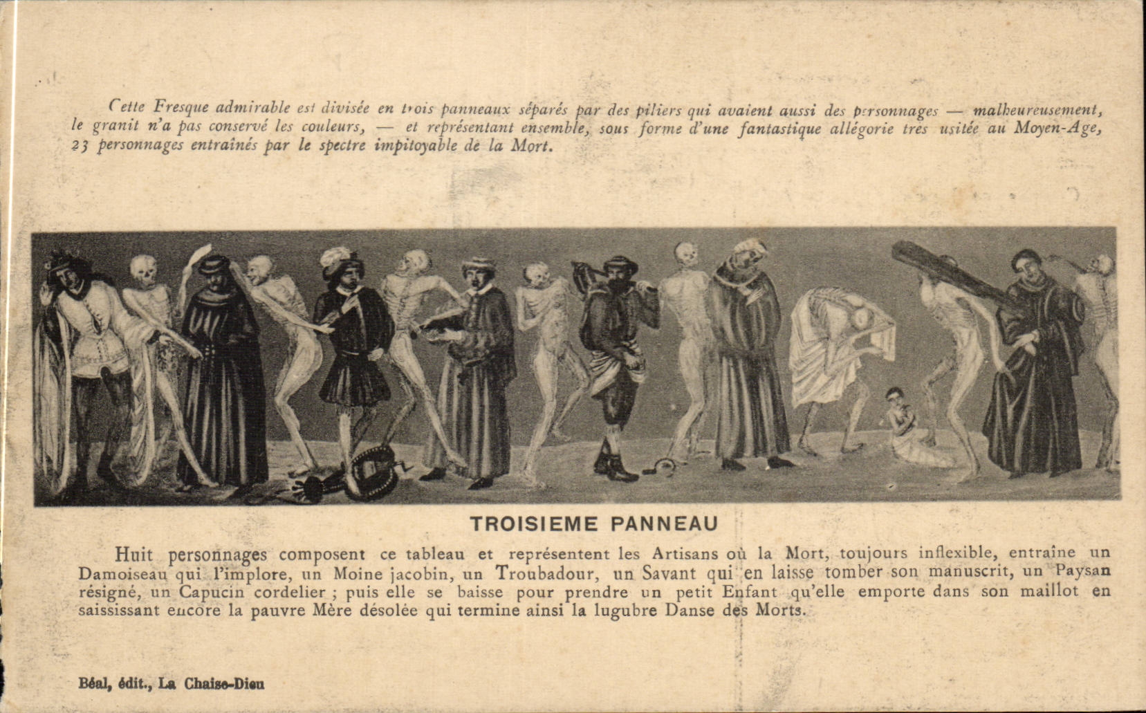 Danse Macabre — Troisième panneau — Béal, édit., La Chaise-Dieu