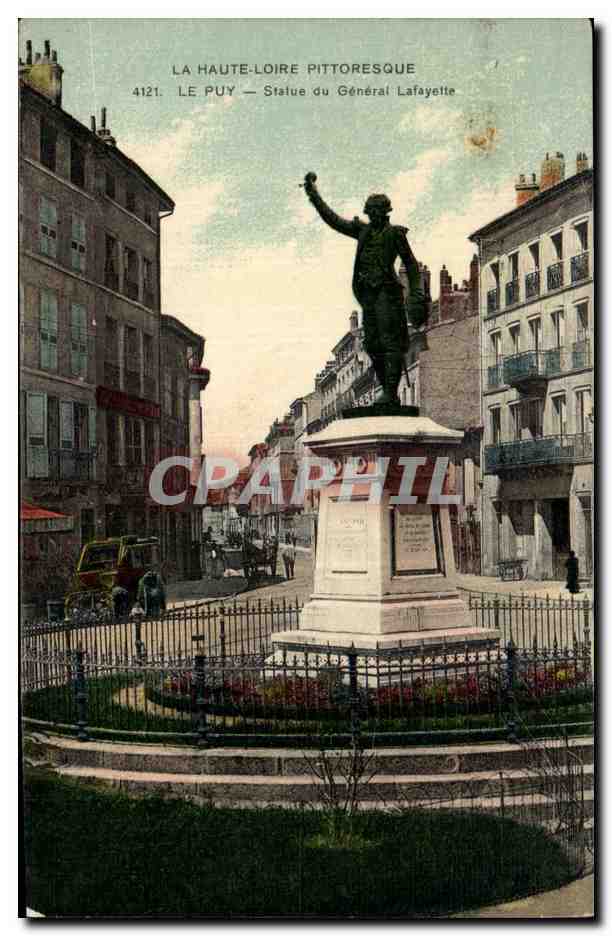 CPA Le Puy Statue du General Lafayette