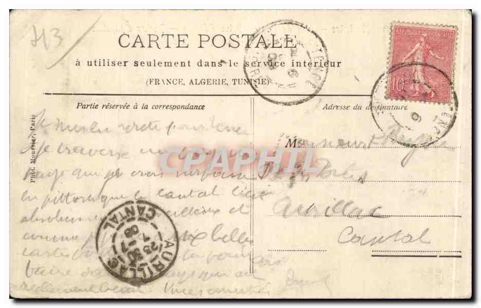 CPA Le Puy Prise d'Espaly Rocher d'Aiguilhe Rocher Corneille La cathedrale — Verso