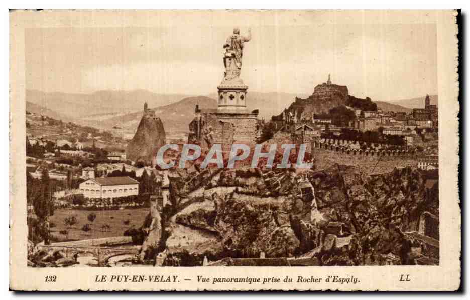 CPA Le Puy Vue panoramique prise du rocher d'Espaly