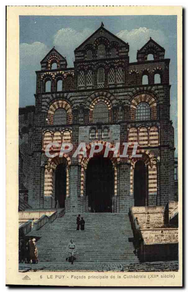 Le Puy - Façade principale de la Cathédrale (XIIe siècle) — Édition Papeterie Terle, n°6