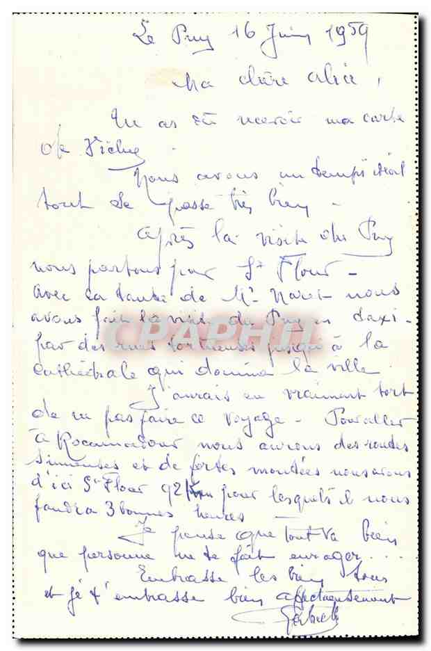 CPA Le Puy  — Verso