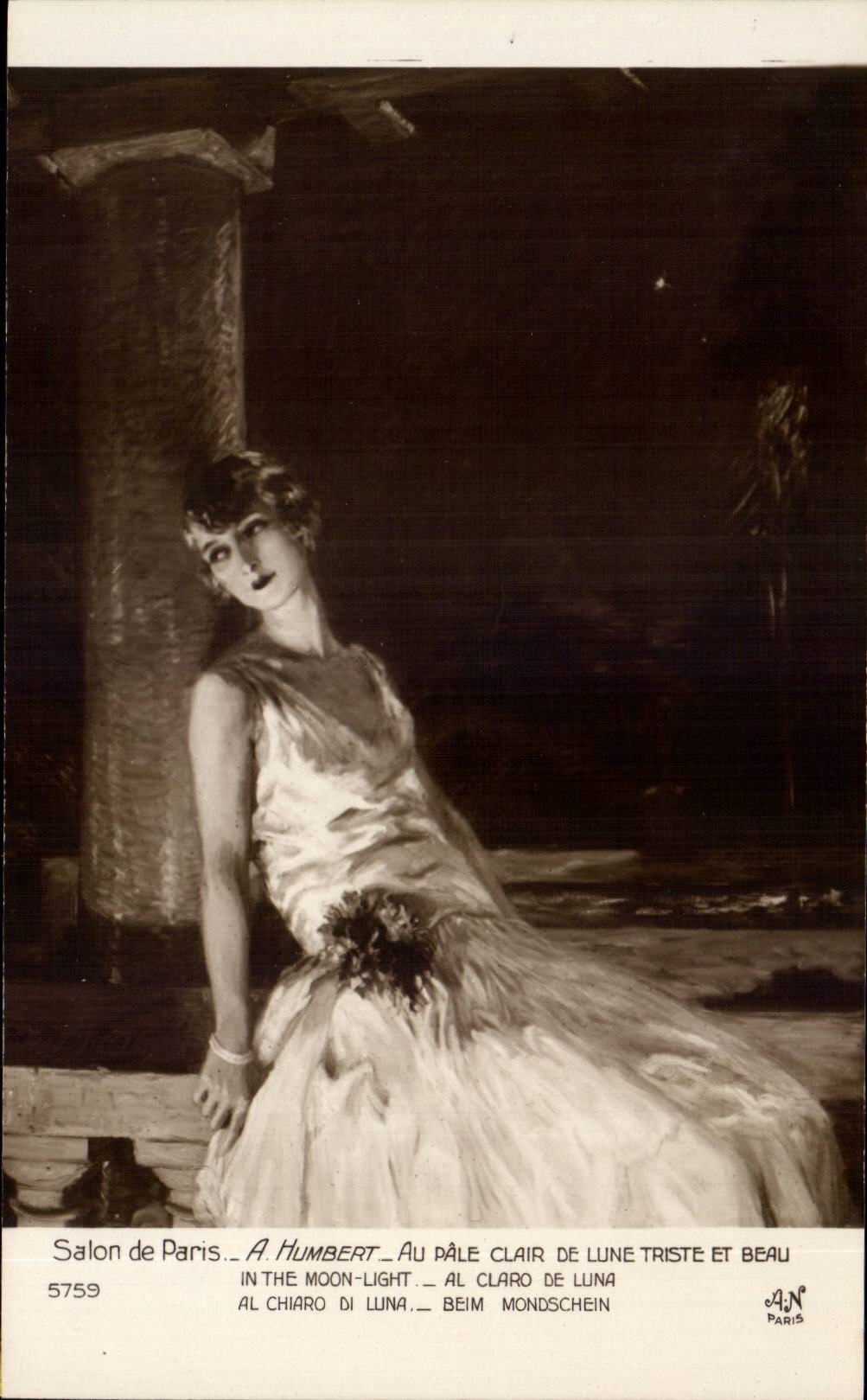CPA Salon de Paris Humbert Au pale clair de lune Triste et beau