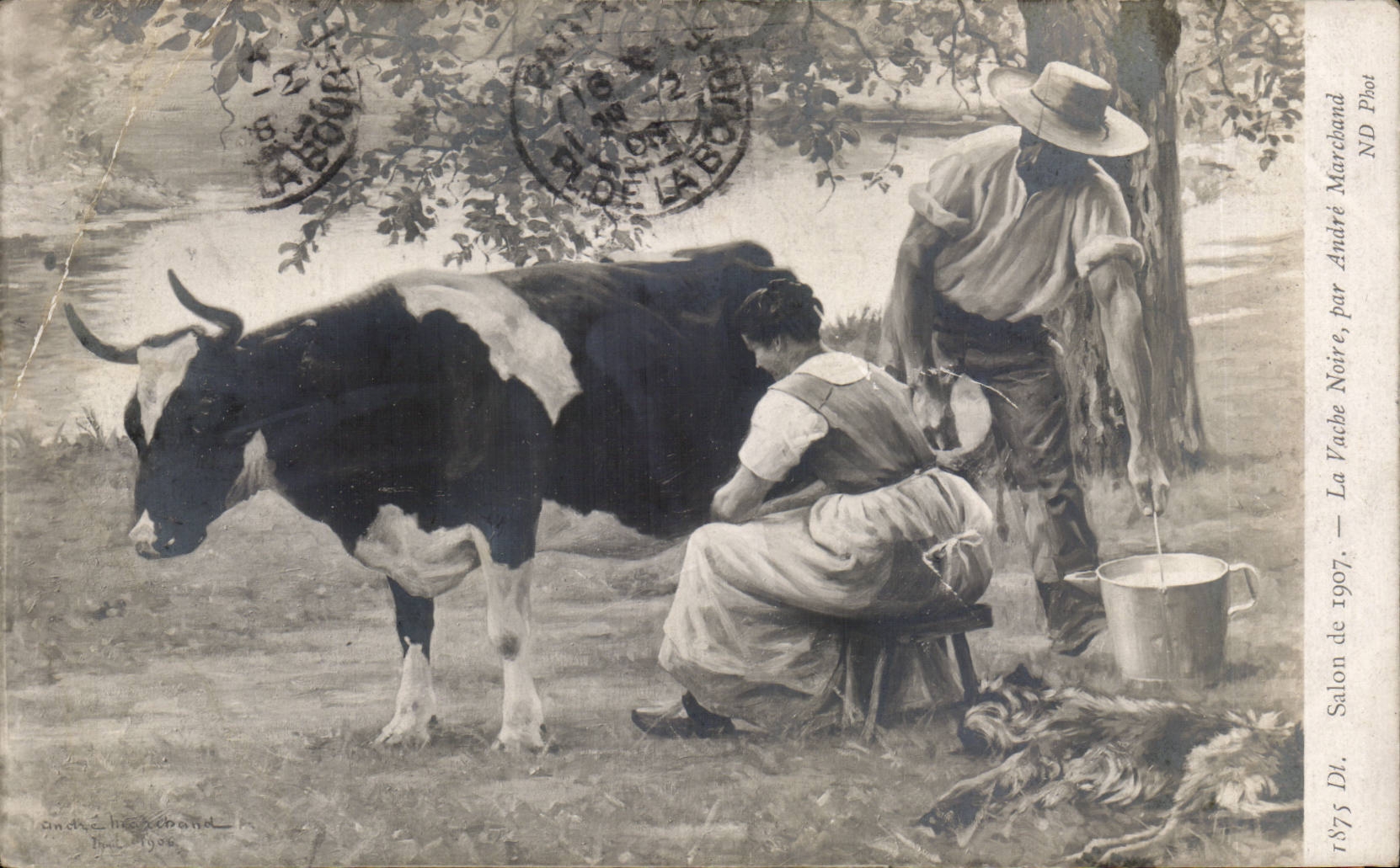 CPA Fantaisie Salon de 1907La vache noire par Andre Marchand