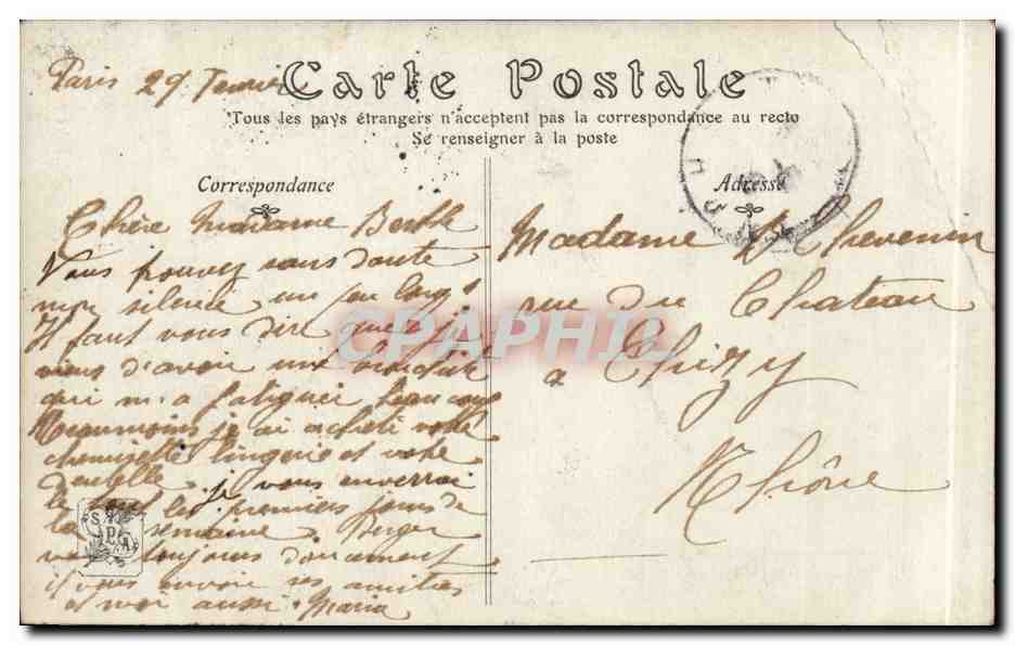 CPA Fantaisie Salon de 1907La vache noire par Andre Marchand — Verso