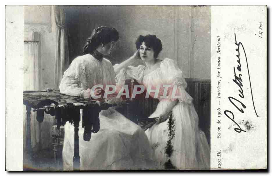 CPA Fantaisie Salon de 1906 Interieur par Lucien Berthault
