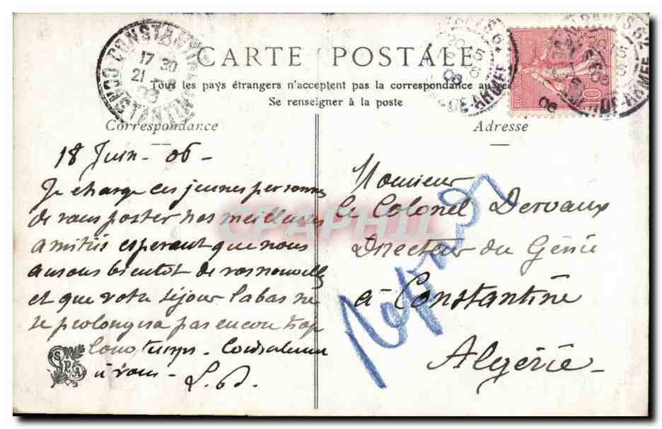 CPA Fantaisie Salon de 1906 Interieur par Lucien Berthault — Verso