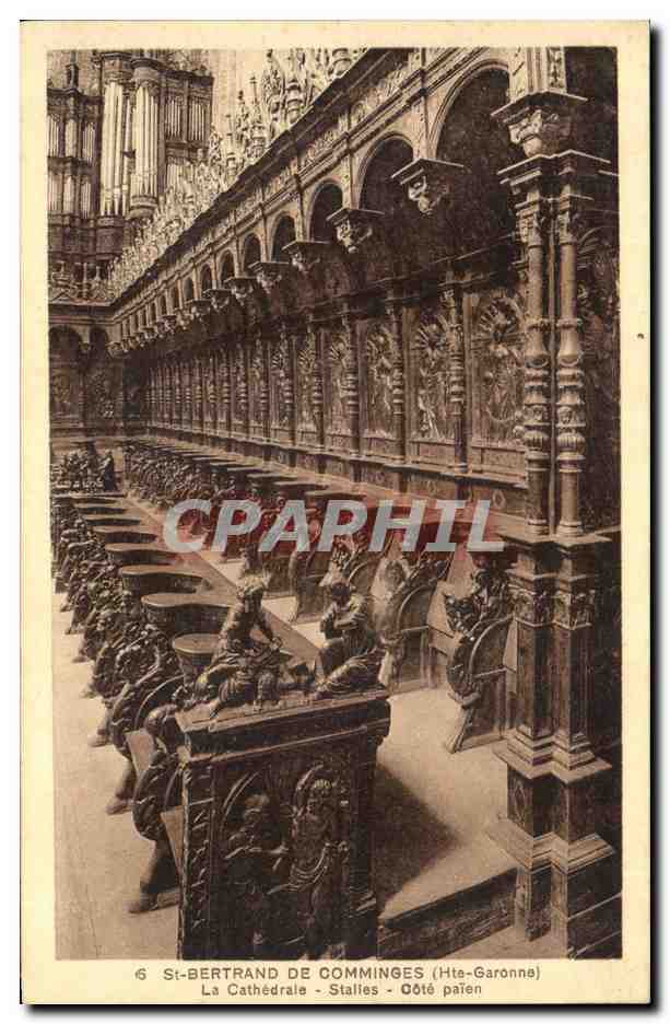 CPA St Bertrand de Comminges La cathedrale Stalles Cote paien