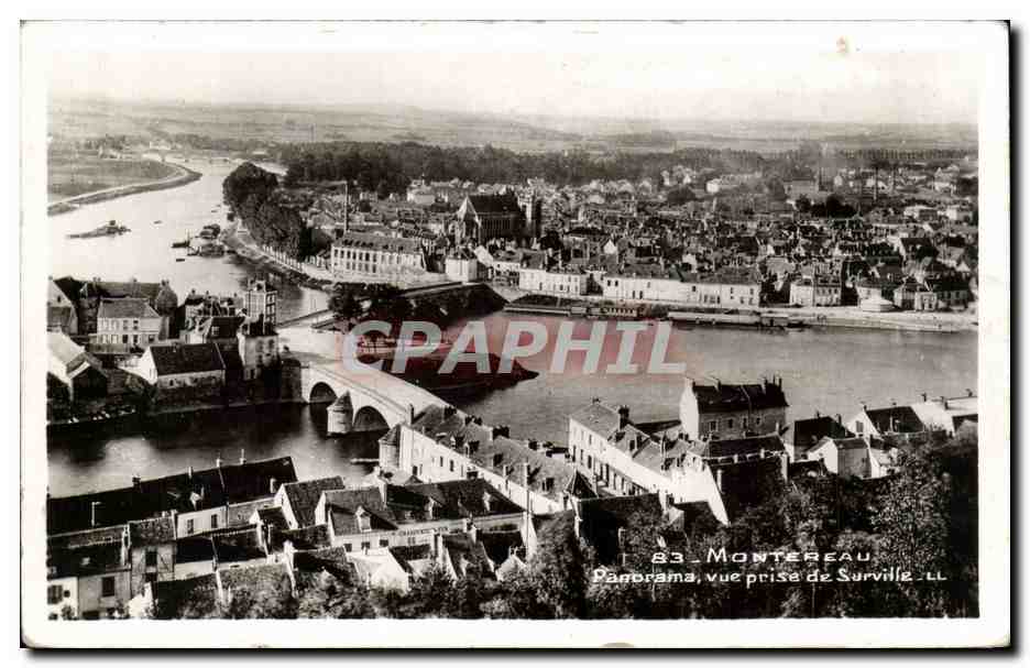 CPSM Montereau Panorama vue prise de Surville