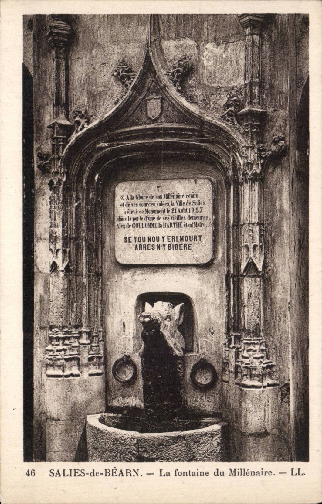 CPA Salies de Bearn La fontaine du millenaire