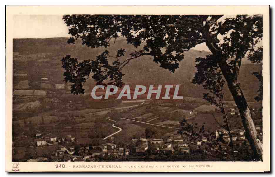 CPA Barbazan thermal Vue generale et route de Sauveterre